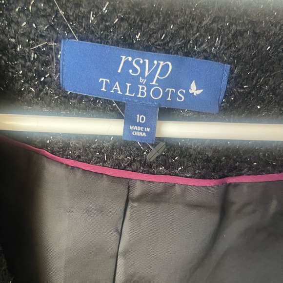 Talbots Black Cropped Blazer with Textured Fabric and Decorative Trim - Picture 4 of 7